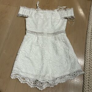White laced romper